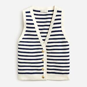 J. Crew Emilie Sweater Vest in Natural Navy Stripe